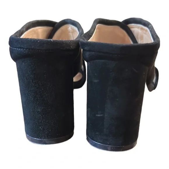 STUART WEITZMAN Suede Criss-Cross Block Heel Mule Sandals Size 7.5 - Picture 9 of 13